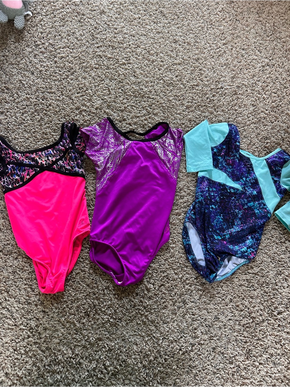 Capezio Kids Gymnastics Leotards - Hot Pink, Purple, Teal Mix